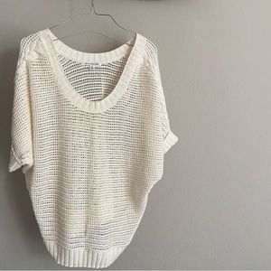 AE knitted short sleeve cream sweater